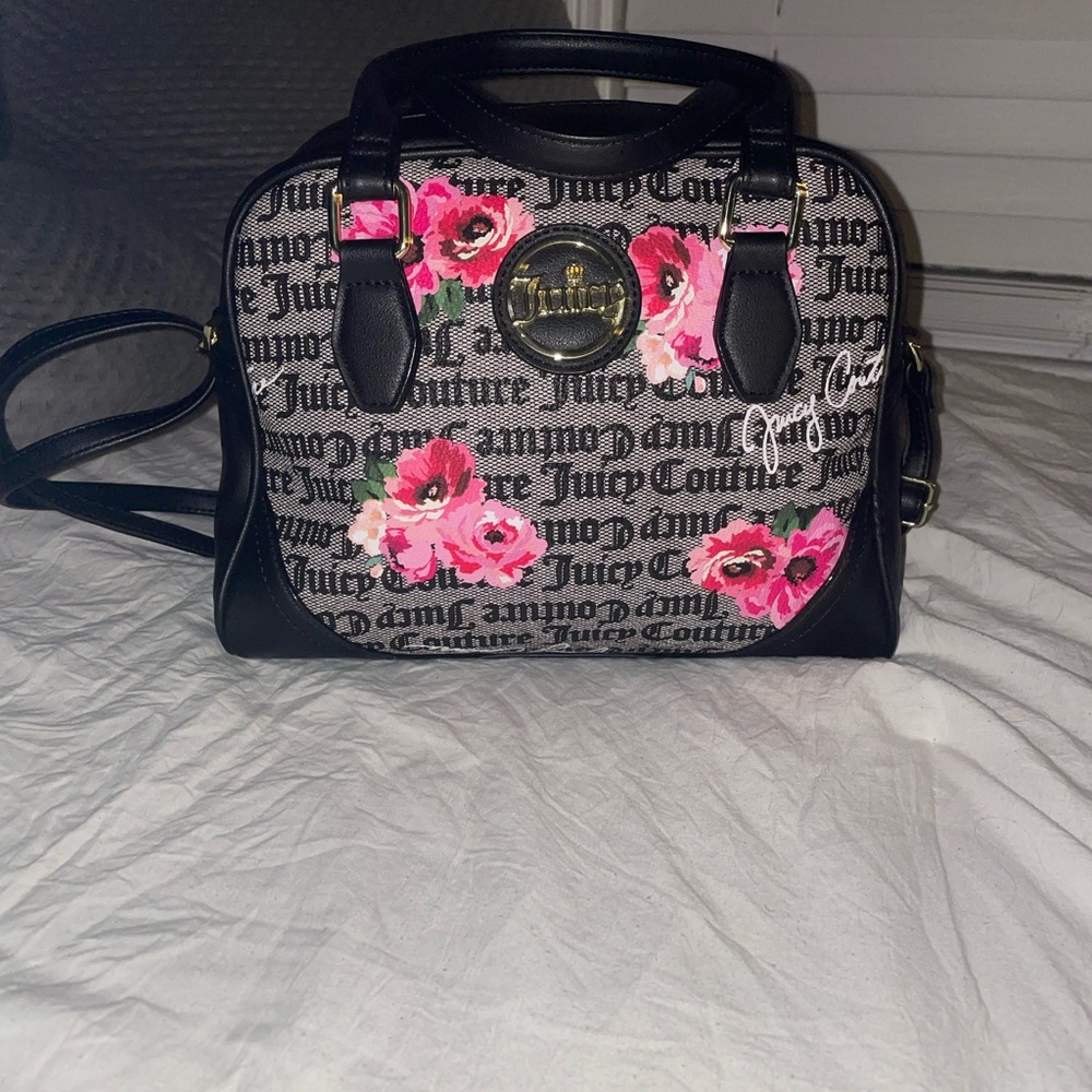 Juicy Couture Black and Pink Floral bag